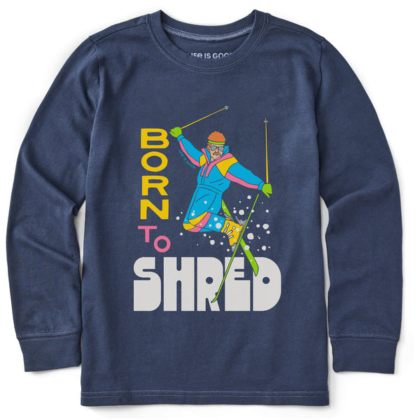 life is good Kids Born to Shred Long Sleeve Crusher Tee