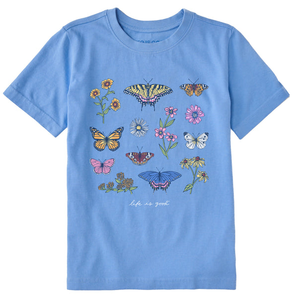 life is good Kids Butterflies and Wildflowers Short Sleeve Crusher Tee
