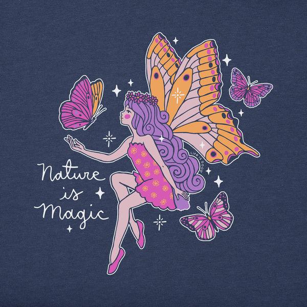Life Is Good Kids Butterfly Fairy Nature Is Magic Long Sleeve Crusher Tee