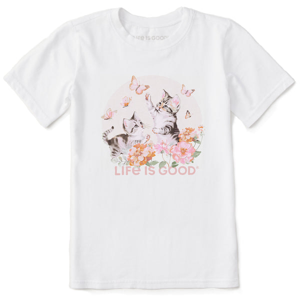 life is good Kids Butterfly Kittens Short Sleeve Crusher Tee