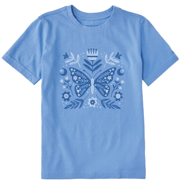 life is good Kids Butterfly Pattern Short Sleeve Crusher Tee