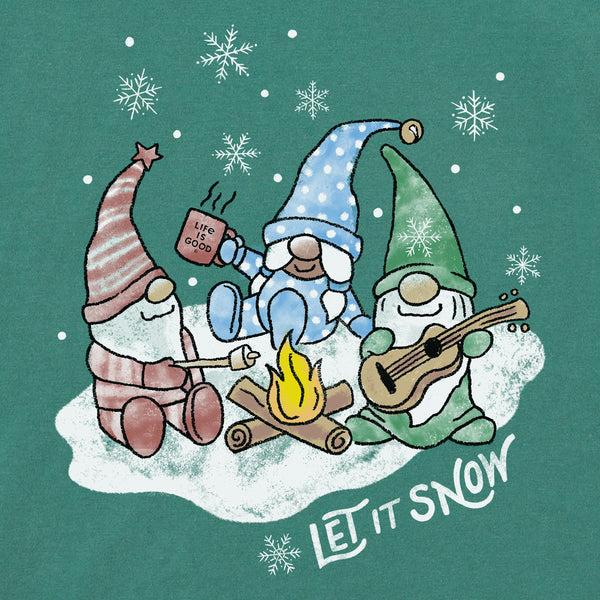 Life Is Good Kids Camping Gnomes Let It Snow Long Sleeve Crusher Tee