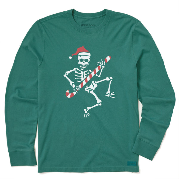 life is good Kids Candy Cane Skeleton Long Sleeve Crusher Tee
