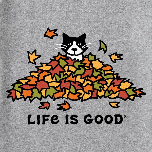 Life Is Good Kids Cat Gets Up And Leaves Short Sleeve Crusher Tee