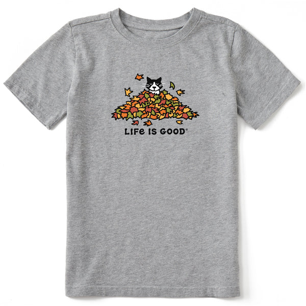 life is good Kids Cat Gets Up and Leaves Short Sleeve Crusher Tee