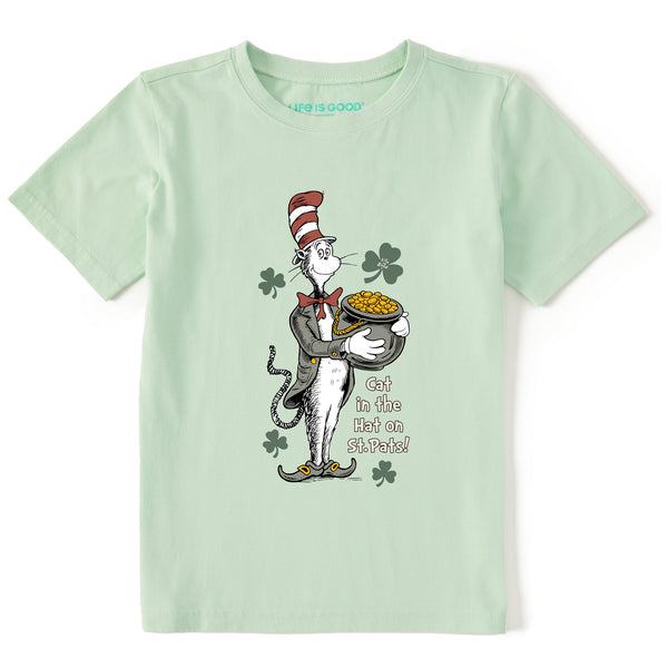 life is good Kids Cat in the Hat on St. Pat's Short Sleeve Crusher Tee