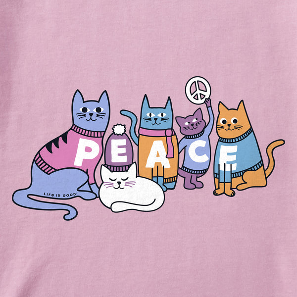 Life Is Good Kids Cats For Peace Short Sleeve Crusher Tee