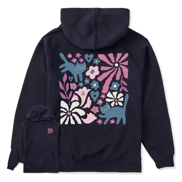 life is good Kids Cats in Flower Field Every Wear Hoodie Sweatshirt