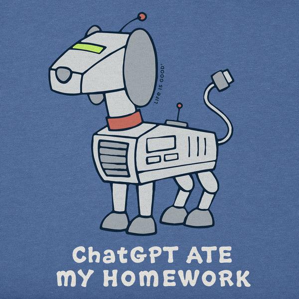 Life Is Good Kids ChatGPT Ate My Homework Short Sleeve Crusher Tee