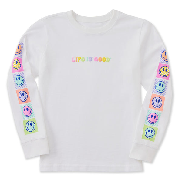 life is good Kids Checkered Smiles Long Sleeve Crusher Tee