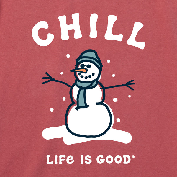 Life Is Good Kids Chill Snowman Long Sleeve Crusher Tee