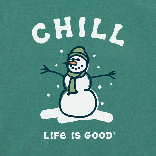 Life Is Good Kids Chill Snowman Long Sleeve Crusher Tee