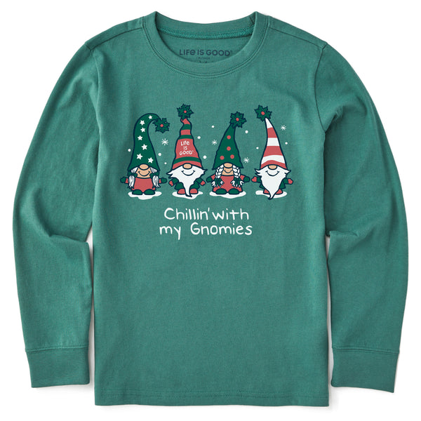 life is good Kids Chillin' with my Gnomies Fam Long Sleeve Crusher Tee