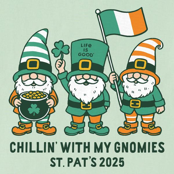 Life Is Good Kids Chillin With My St Pats Gnomies 2025 Short Sleeve Crusher Tee
