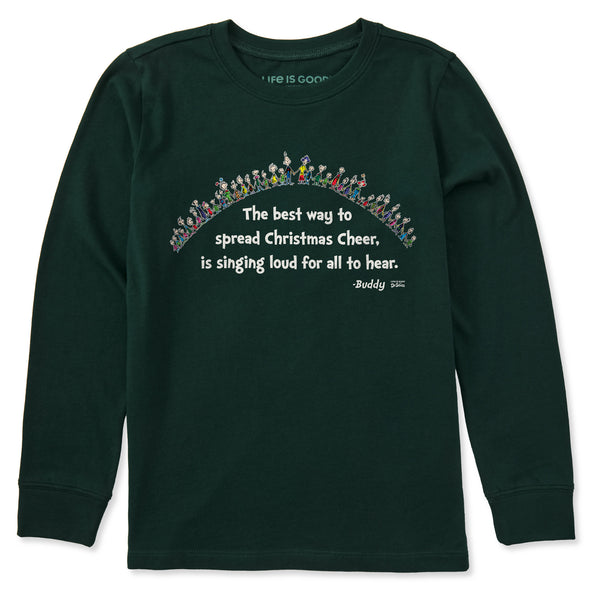 life is good Kids Christmas Cheer Grinch Long Sleeve Crusher Tee