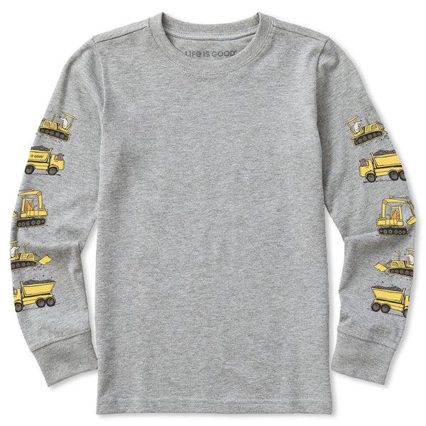 life is good Kids Construction Crew Pals Long Sleeve Crusher Tee