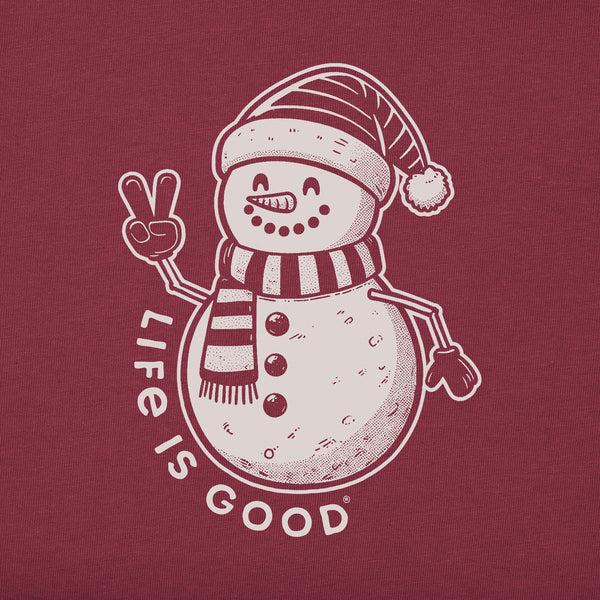 Life Is Good Kids Crafty Snowman Long Sleeve Crusher Tee