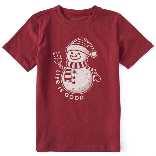 life is good Kids Crafty Snowman Long Sleeve Crusher Tee