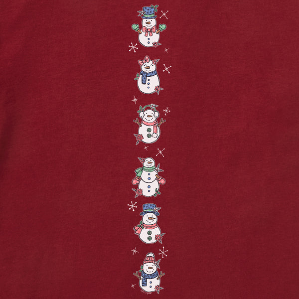 Life Is Good Kids Cute Snowmen Long Sleeve Crusher Tee