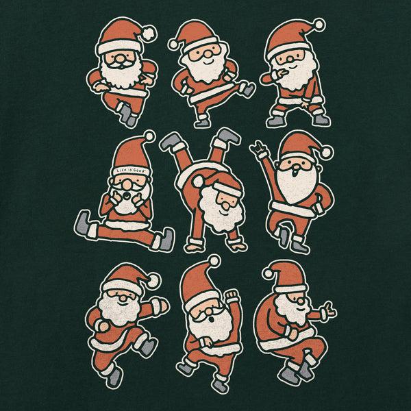 Life Is Good Kids Dancing Santas Grid Long Sleeve Crusher Tee