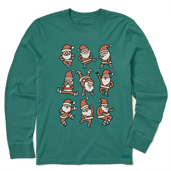 life is good Kids Dancing Santas Grid Long Sleeve Crusher Tee
