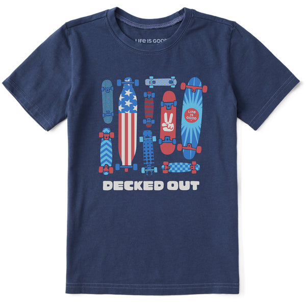 life is good Kids Decked Out Skateboards Short Sleeve Crusher Tee