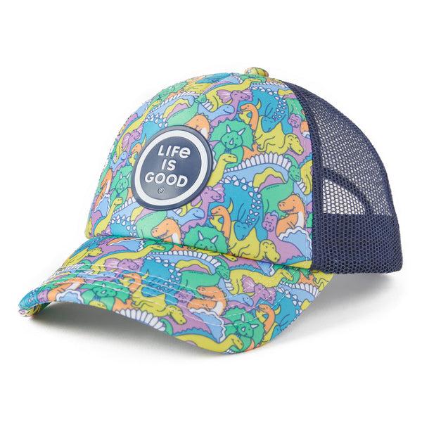 life is good Kids Dinosaur Friends Pattern Kids Trucker