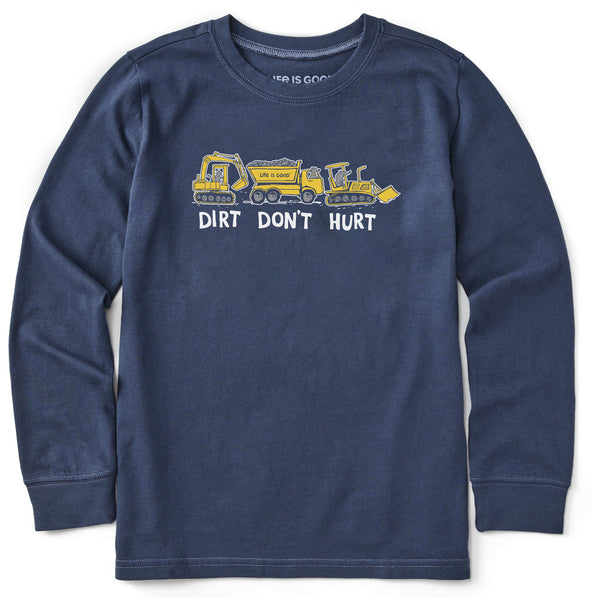 life is good Kids Dirt Dont Hurt Long Sleeve Crusher Tee