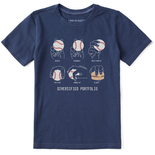 Life Is Good Kids Diversified Pitch Portfolio Short Sleeve Crusher Tee