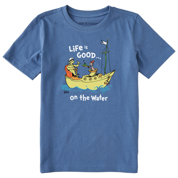 life is good Kids Dr. Seuss Life is Good on the Water Short Sleeve Crusher Tee