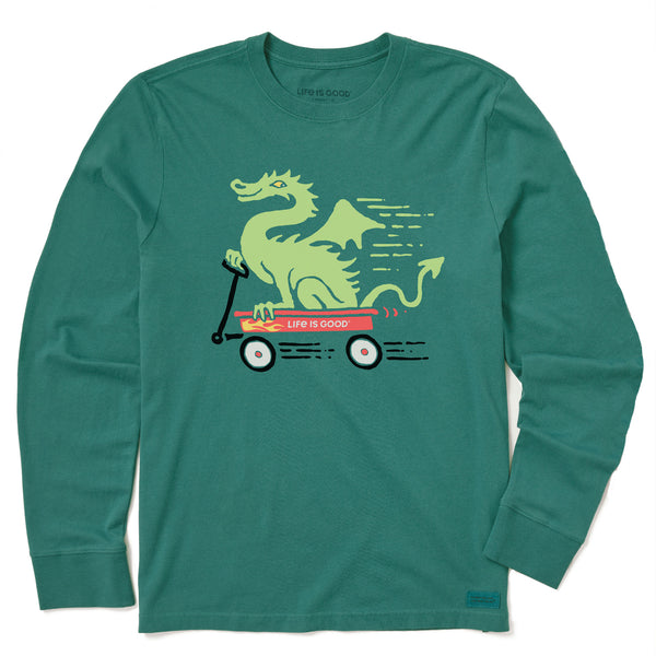 life is good Kids Dragon in a Wagon Long Sleeve Crusher Tee