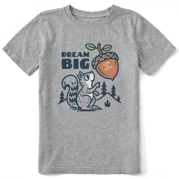 life is good Kids Dream Big Squirrel Short Sleeve Crusher Tee