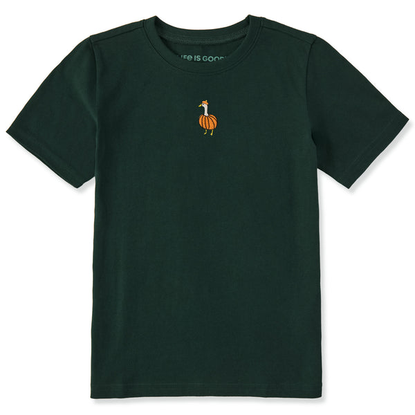 life is good Kids Embroidered Pumpkin Goose Short Sleeve Crusher Tee