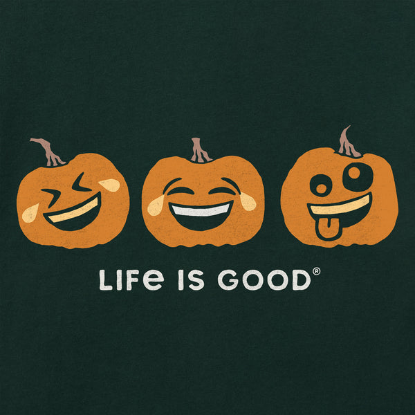 Life Is Good Kids Emoji Pumpkins Short Sleeve Crusher Tee