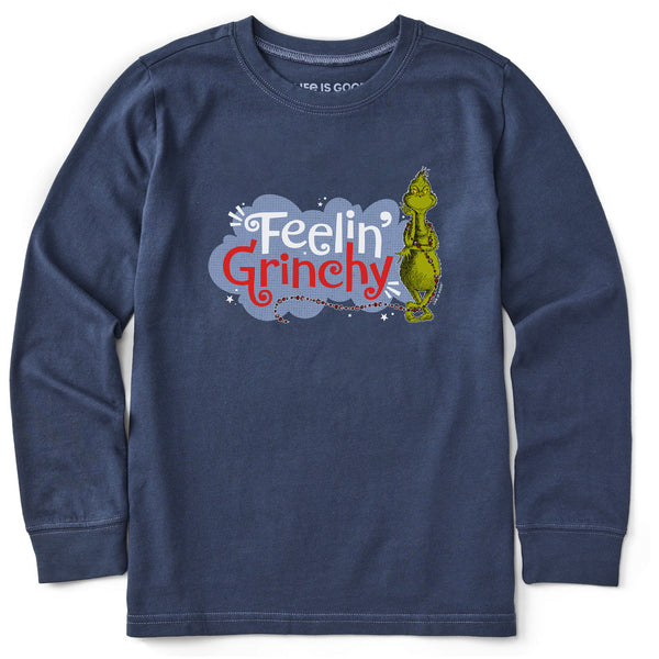 life is good Kids Feelin' Grinchy Long Sleeve Crusher Tee