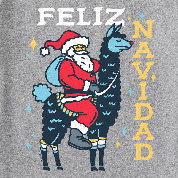 Life Is Good Kids Feliz Navidad Llama Long Sleeve Crusher Tee