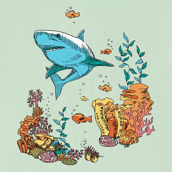 Life Is Good Kids Fineline Sharkscape Short Sleeve Crusher Tee