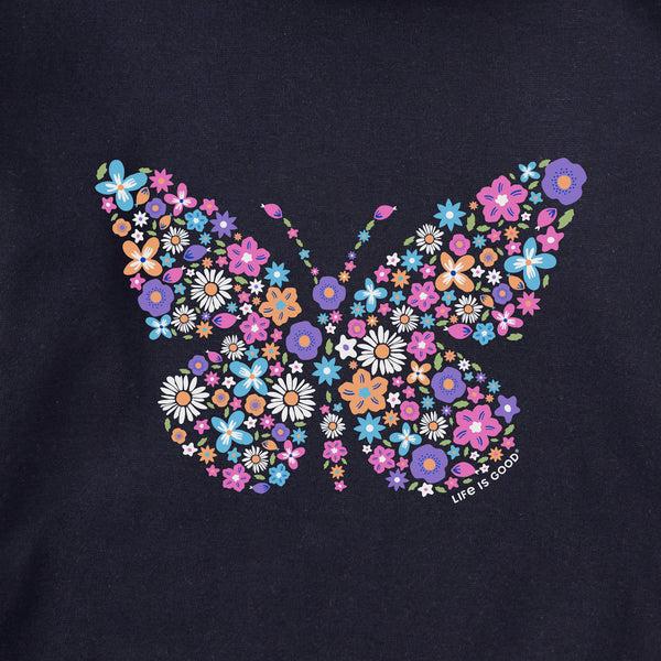 Life Is Good Kids Floral Butterfly Every Wear Hoodie Sweatshirt