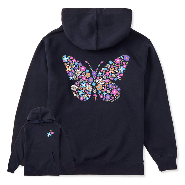 life is good Kids Floral Butterfly Every Wear Hoodie Sweatshirt