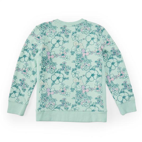 Life Is Good Kids Floral Garden Pattern Simply True Fleece Crew