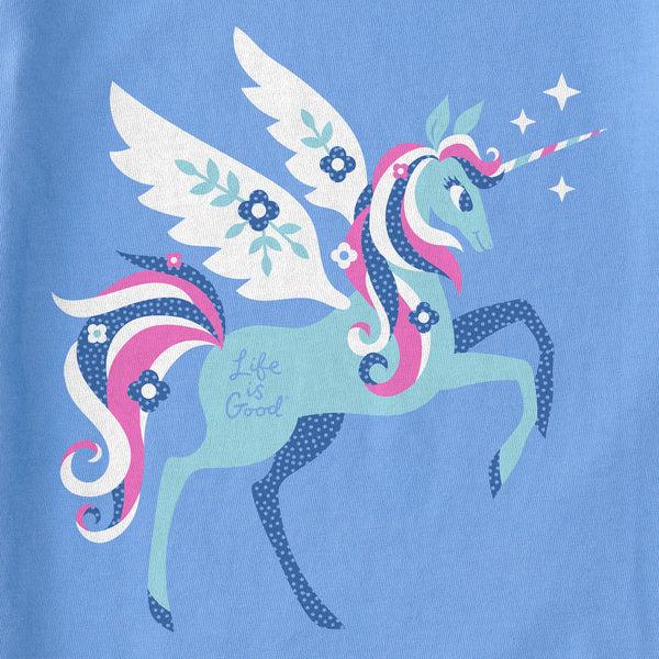 Life Is Good Kids Flying Unicorn Short Sleeve Crusher Tee