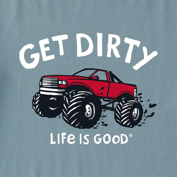Life Is Good Kids Get Dirty Truck Long Sleeve Crusher Tee