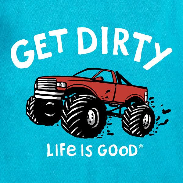 Life Is Good Kids Get Dirty Truck Long Sleeve Crusher Tee