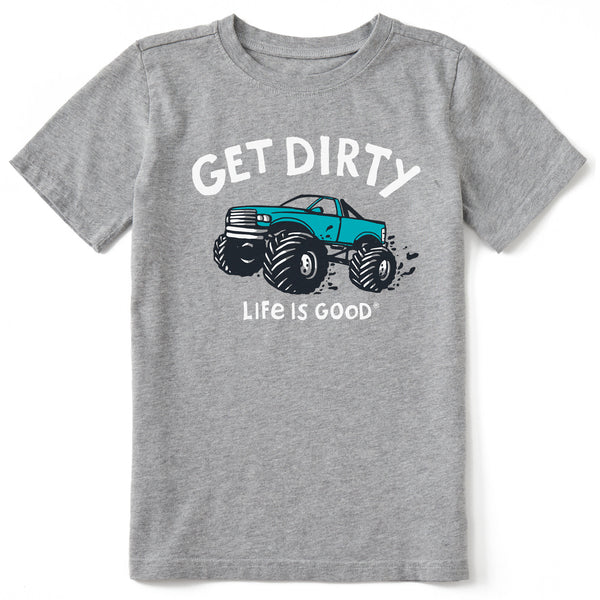 Life Is Good Kids Get Dirty Truck Short Sleeve Crusher Tee