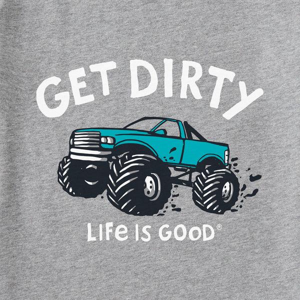 Life Is Good Kids Get Dirty Truck Short Sleeve Crusher Tee
