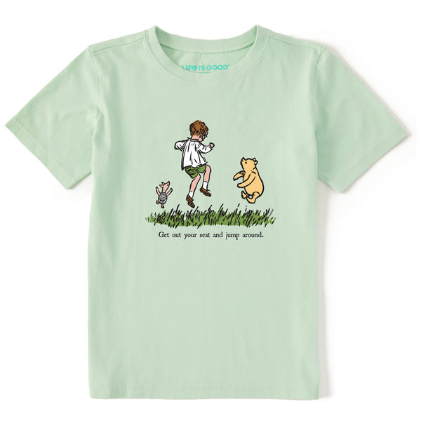 life is good Kids Get Out Your Seat and Jump Around Short Sleeve Crusher Tee