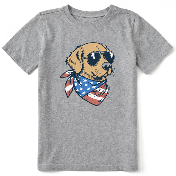Life Is Good Kids Golden Patriot Short Sleeve Crusher Tee