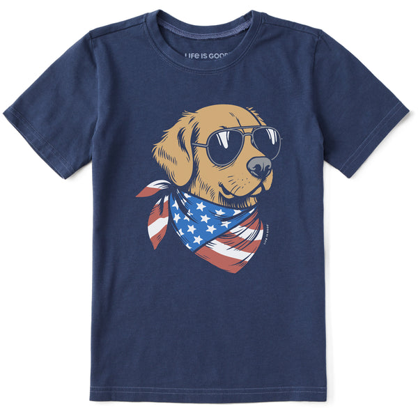 life is good Kids Golden Patriot Short Sleeve Crusher Tee