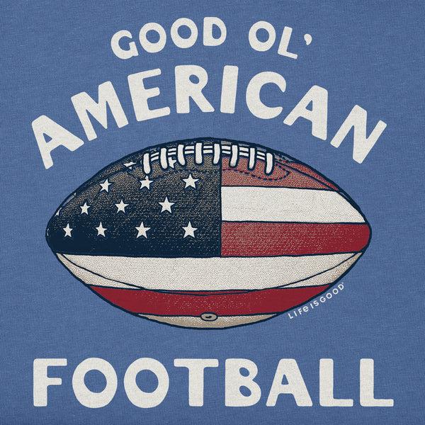 Life Is Good Kids Good Ol' American Flag Football Short Sleeve Crusher Tee
