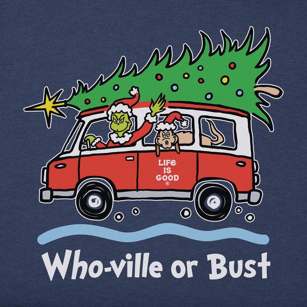 Life Is Good Kids Grinch And Max Who-Ville Or Bust Long Sleeve Crusher Tee